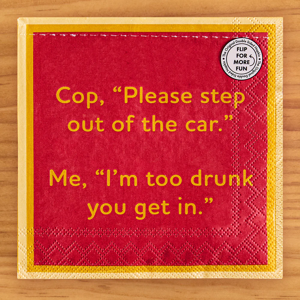 Drinks on Me Paper Cocktail Napkins, Too Drunk - Image 2