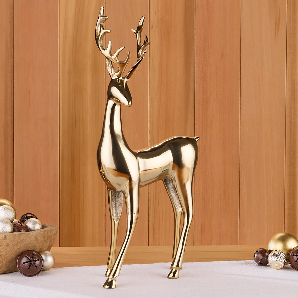 Elegant Aluminum Reindeer Figurine - Image 2