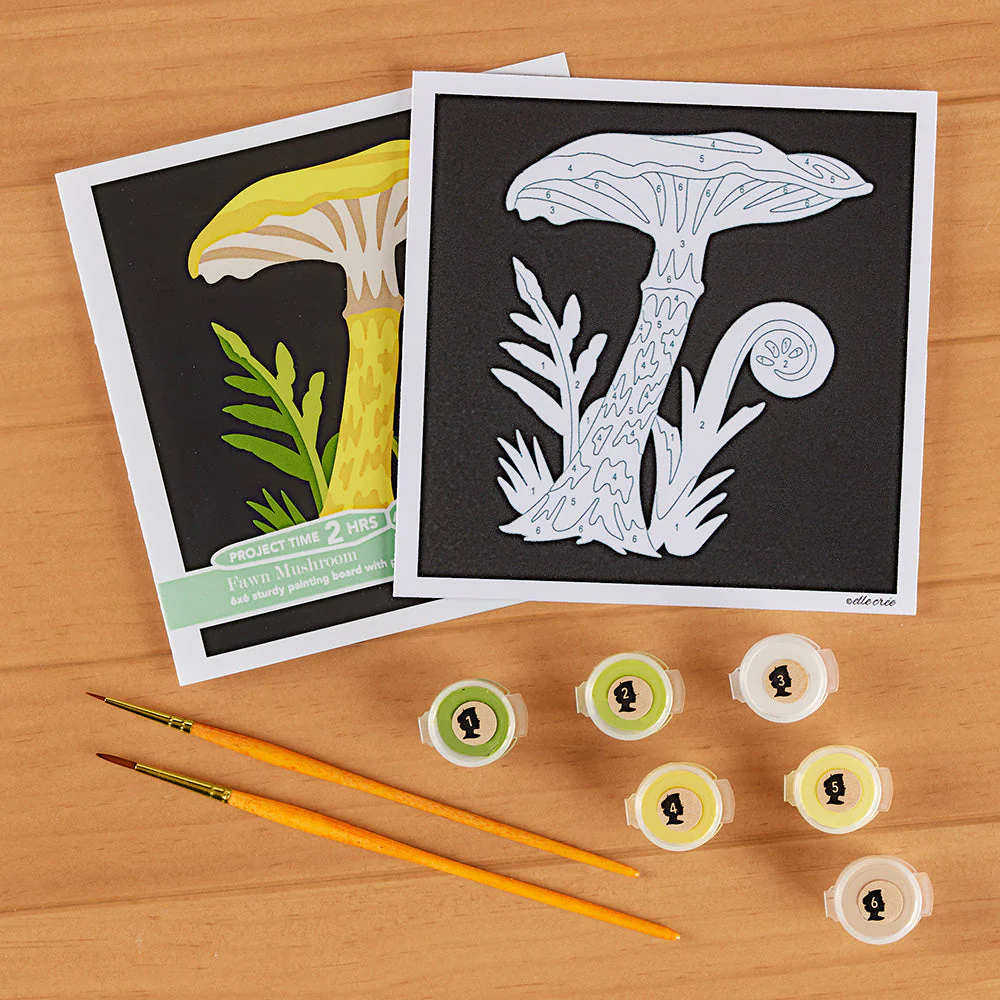 Elle Crée Paint-by-Numbers Kit, Mushrooms - Image 3
