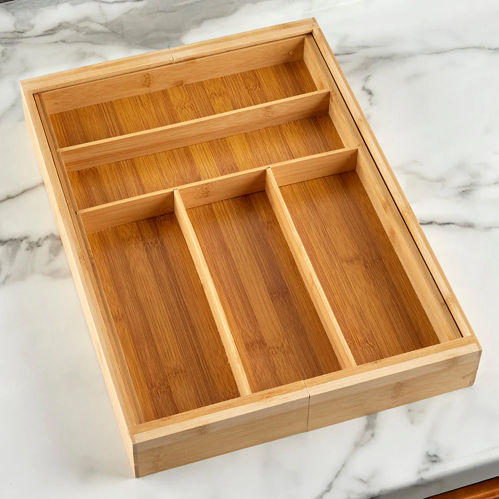 Expandable Bamboo Flatware Organizer - Image 3