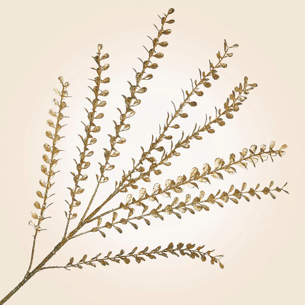 Faux Glittered Tiny Leaves Stem, 31"