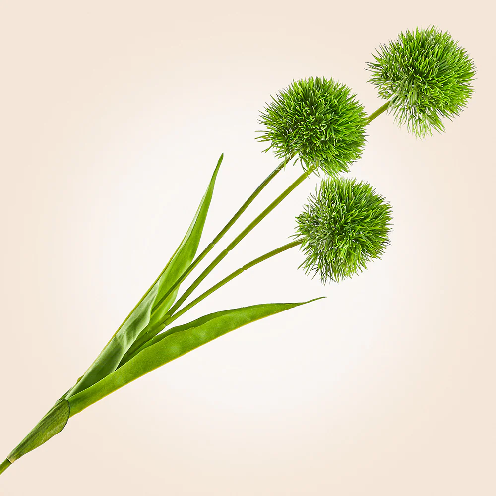 Faux Green Ball Flower Stem, 26"