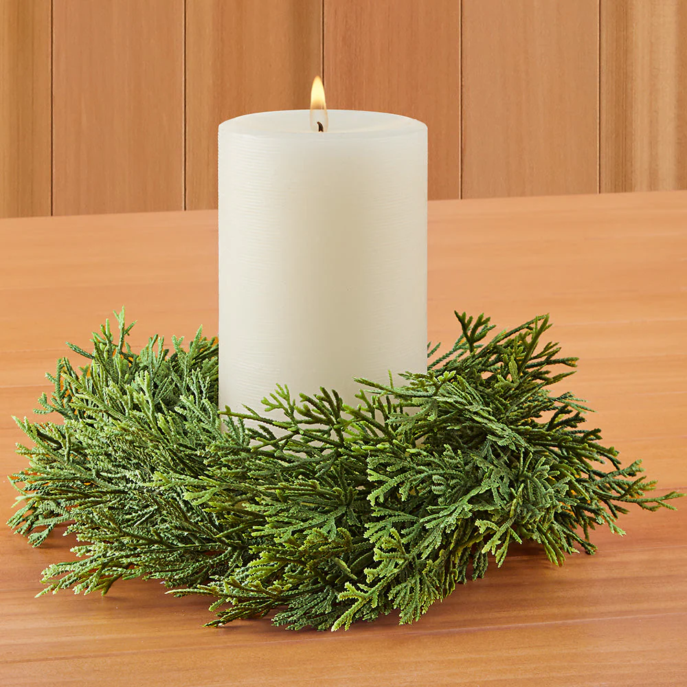 Faux Juniper Candle Ring - Image 2