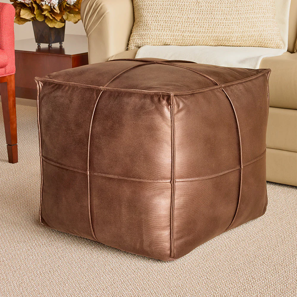 Faux Leather Pouf / Footrest - Image 2
