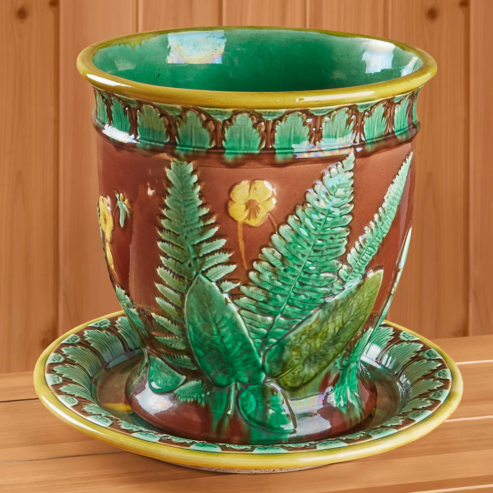 Floral Majolica Planter