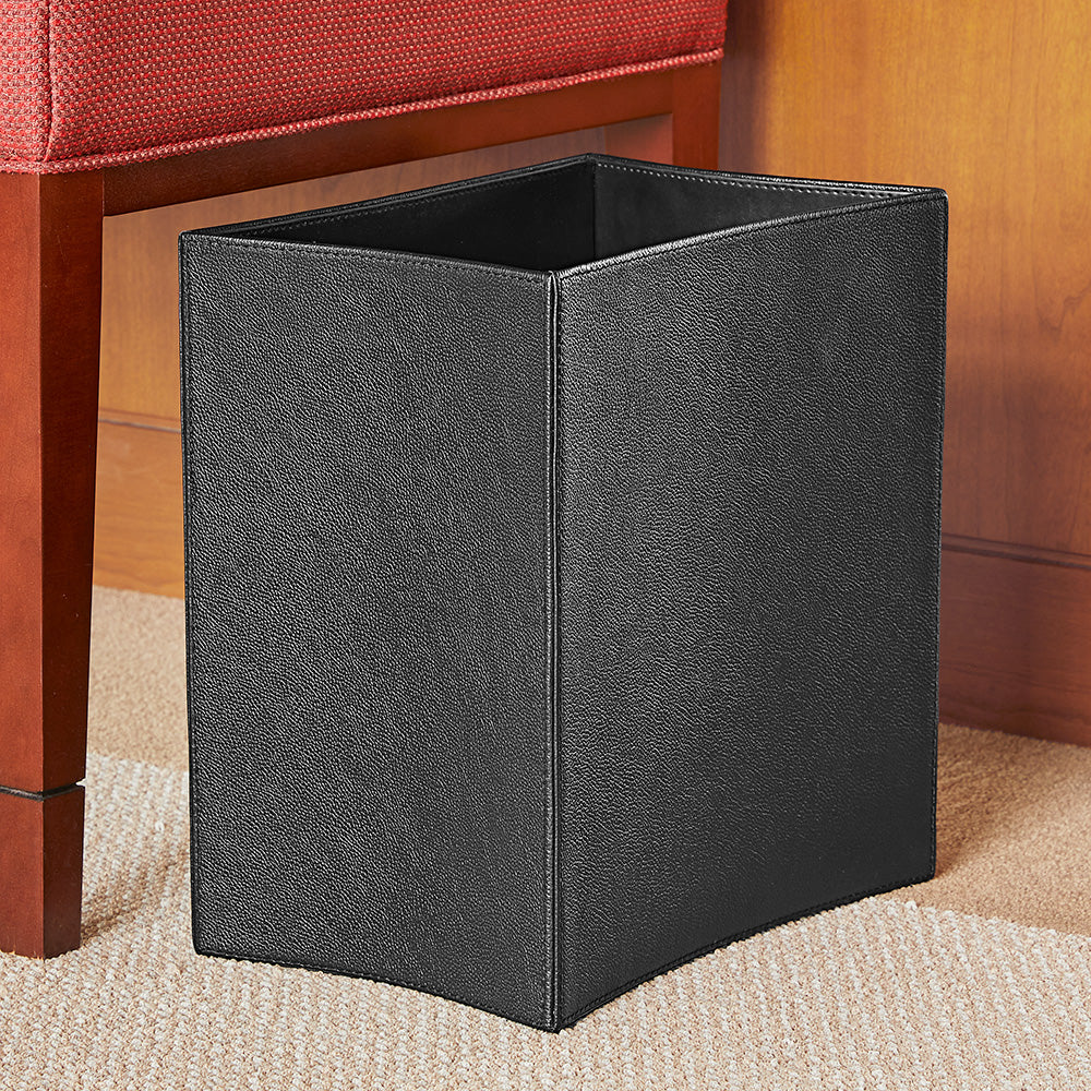 Folded Leather Wastebasket - Image 4