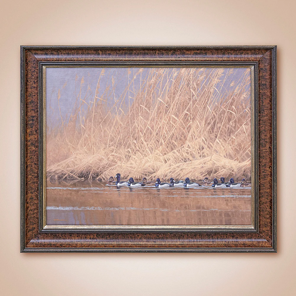 "Formal Procession, Ring-Necked Ducks" Original Oil Painting by Jim Rataczak