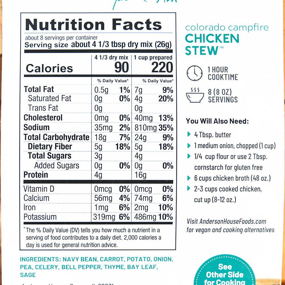 Frontier Soups Hearty Meals Mix – Colorado Campfire Chicken Stew Mix - Image 2
