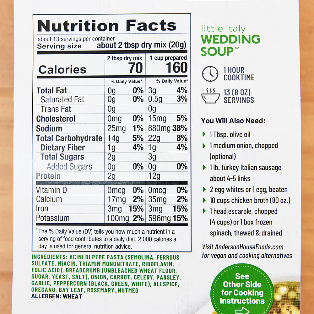 Frontier Soups Hearty Meals Mix – Little Italy Wedding Soup Mix - Image 2