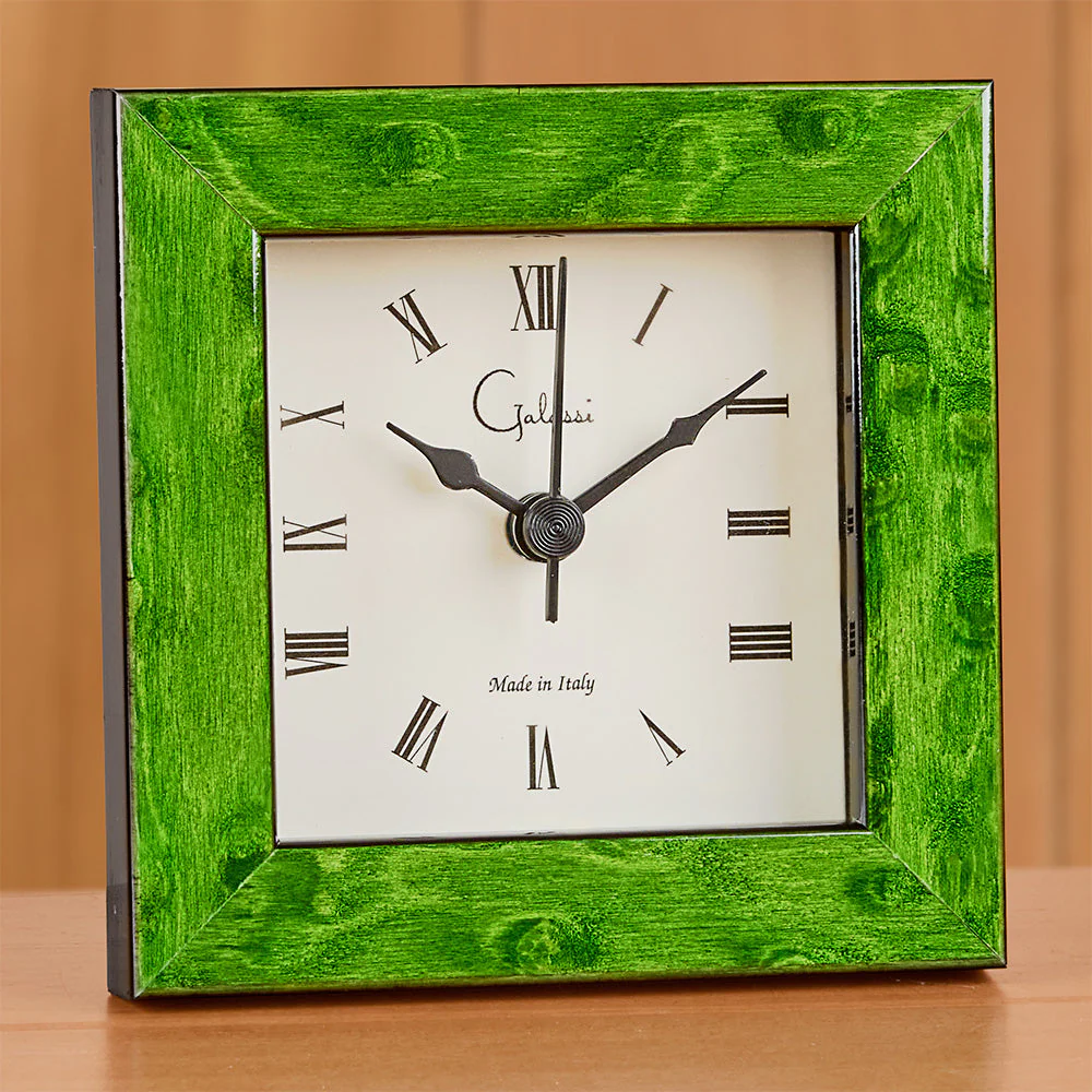 Galassi 3" x 3" Picture Frame Alarm Clock, Burl - Image 5