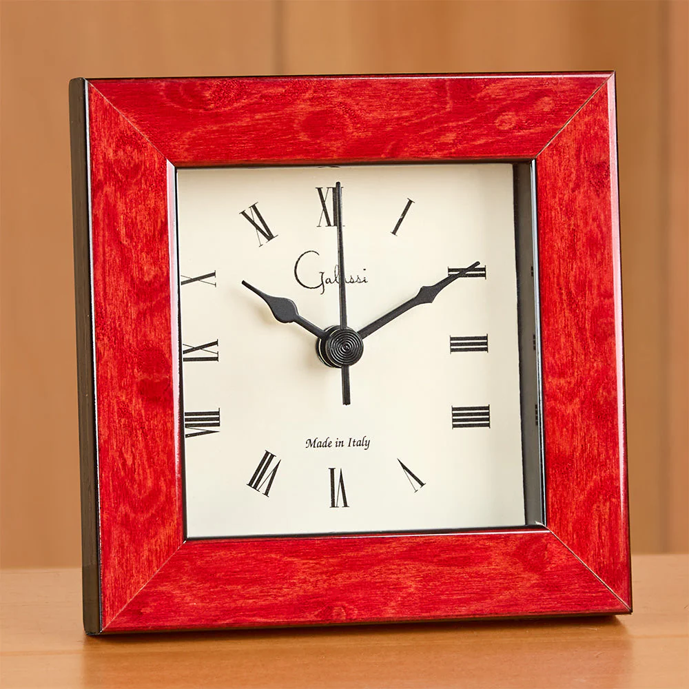 Galassi 3" x 3" Picture Frame Alarm Clock, Burl - Image 6