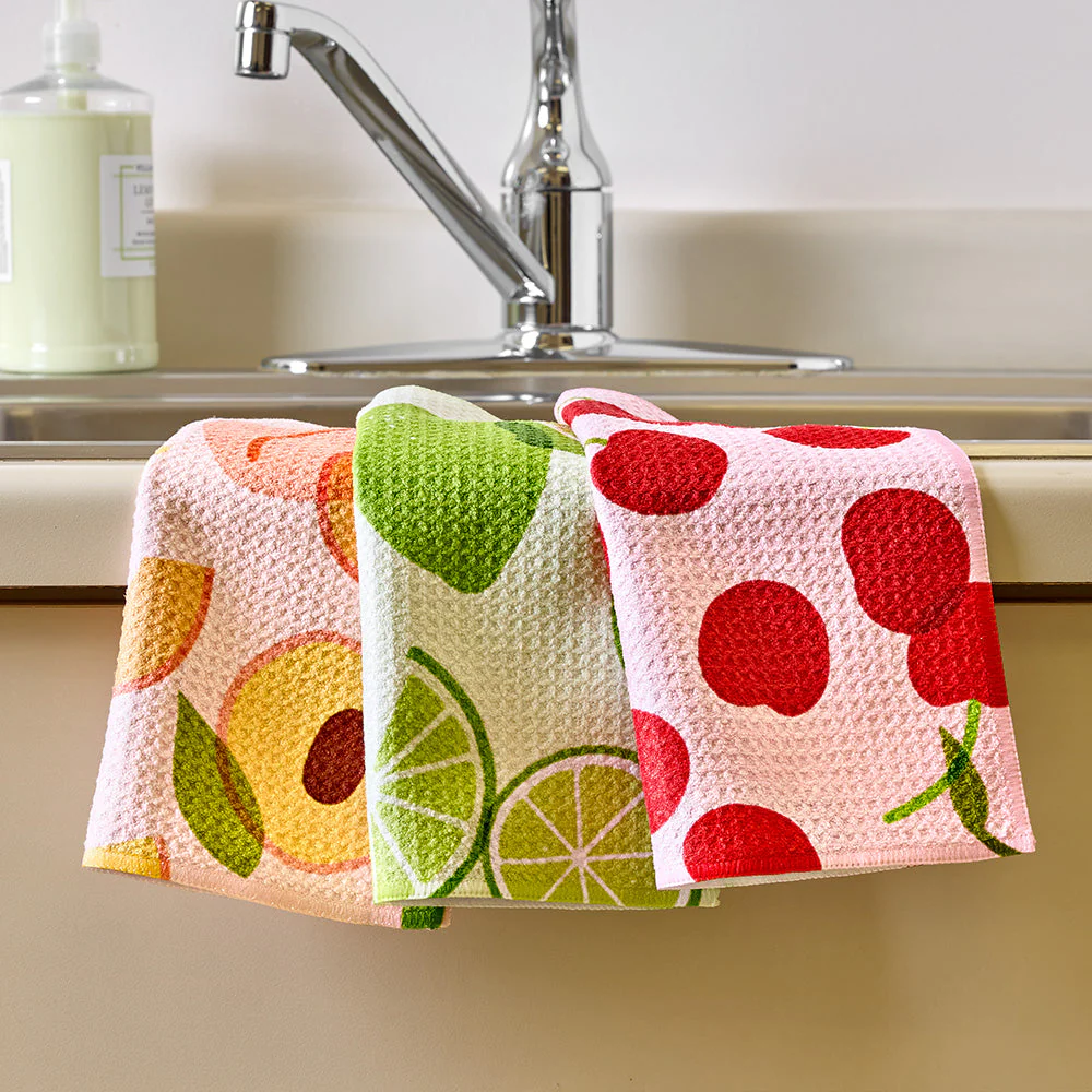 Geometry Dishcloth Set, Fruit Fun