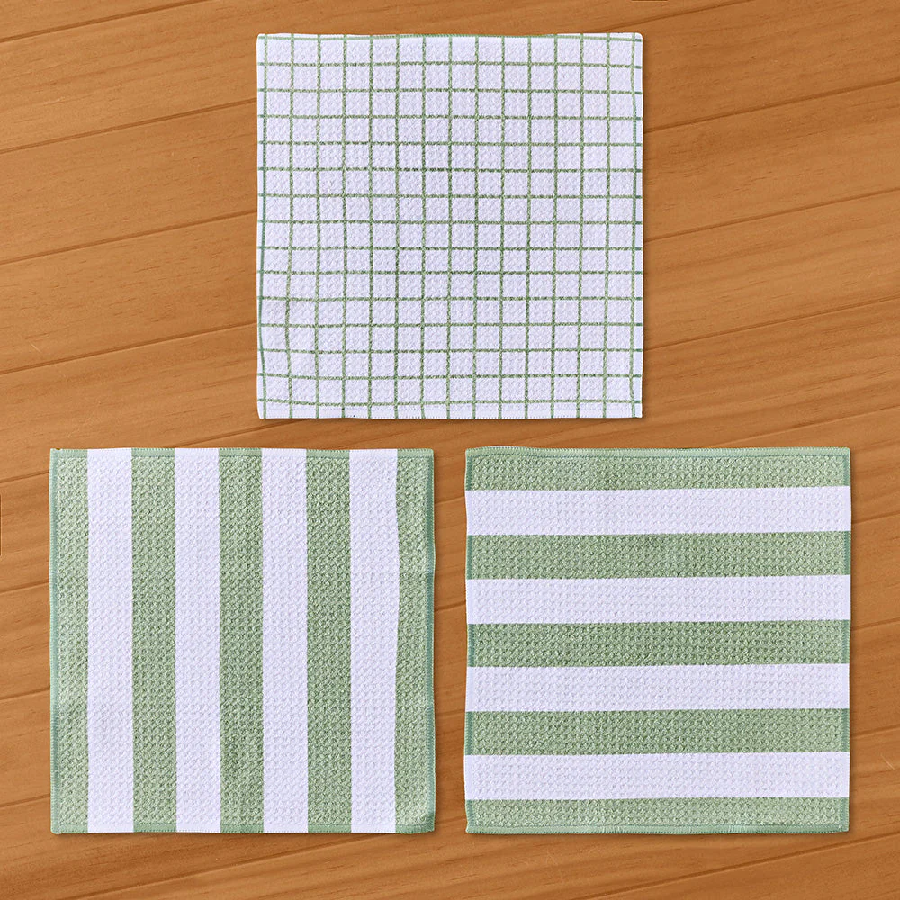 Geometry Dishcloth Set, Sweet Mint - Image 2
