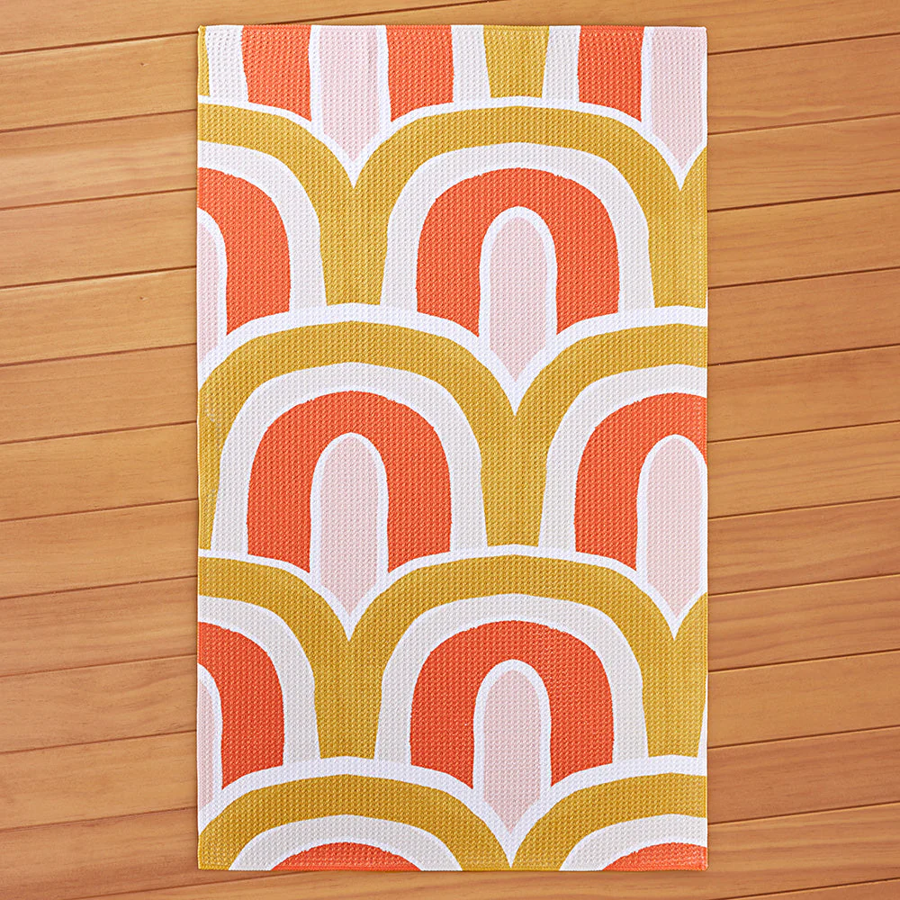 Geometry Tea Towel, Retro Rainbows - Image 2