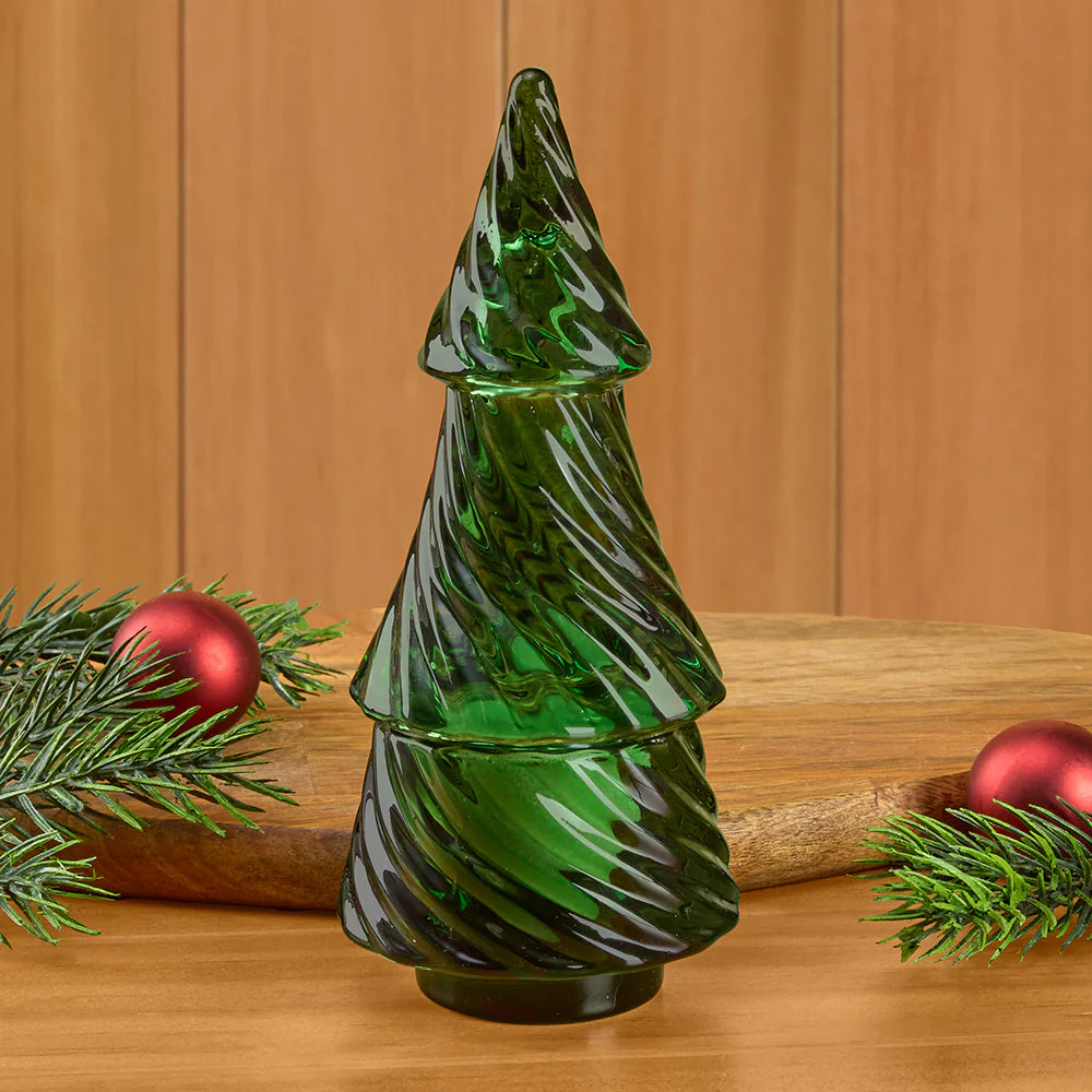 Glass Christmas Tree Tealight Holder - Image 5