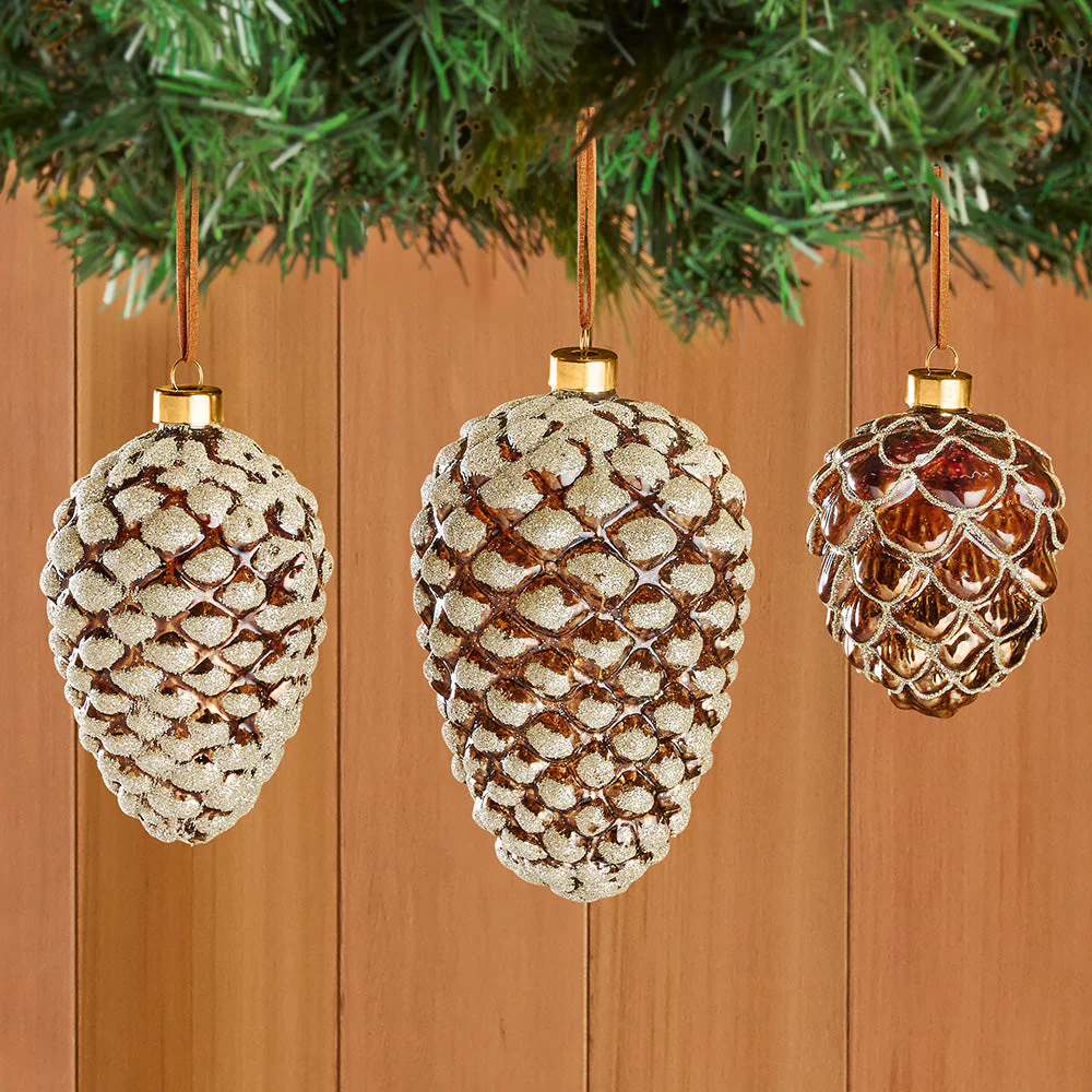 Glittery Glass Pinecone Ornaments - Image 2
