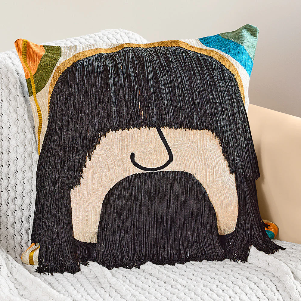 Global Views 20" x 20" Embroidered Pillow, Jag - Image 2