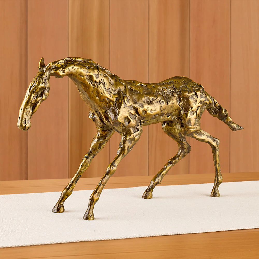 Global Views Bronze Stallion Sculpture