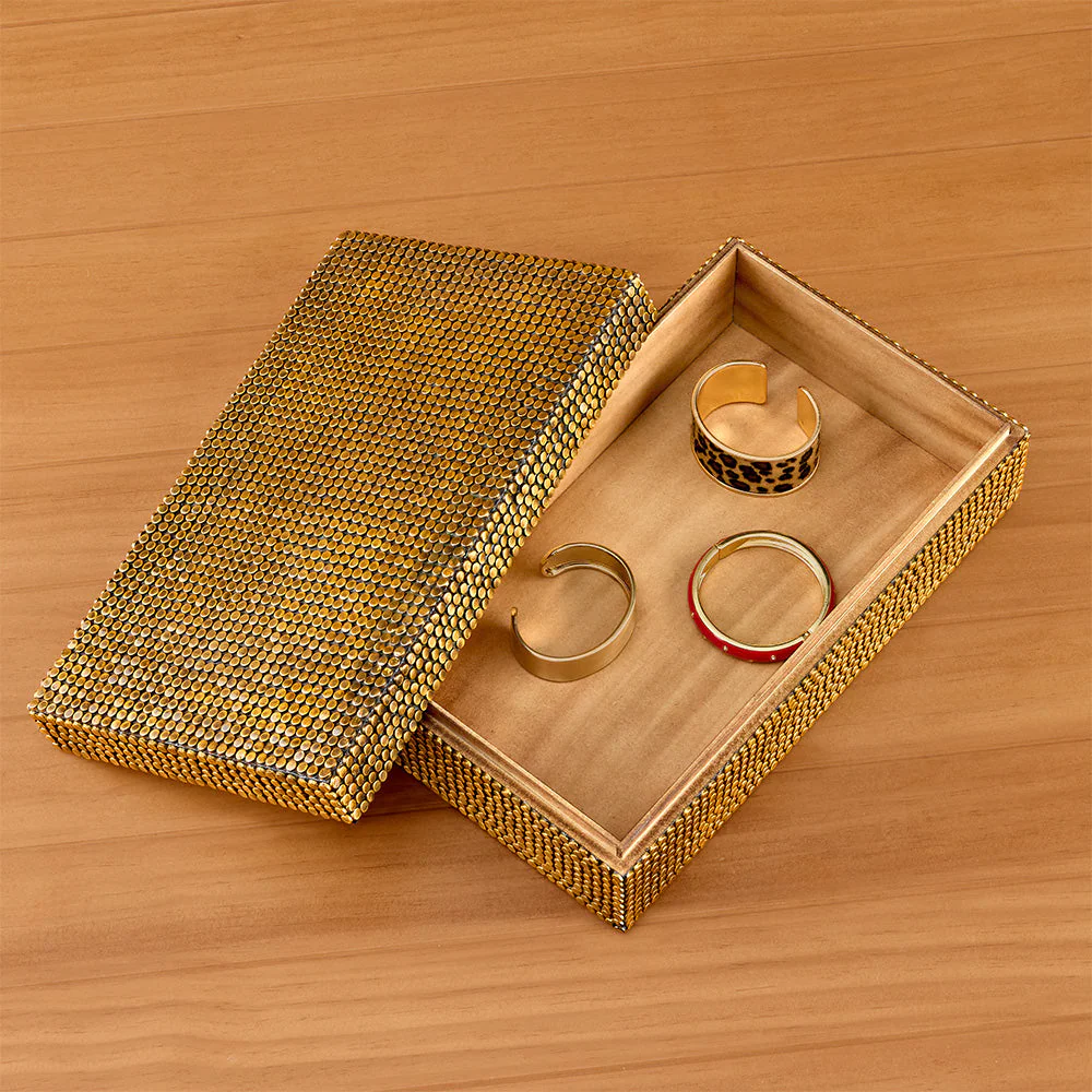 Global Views Lames Brass-Studded Box - Image 2