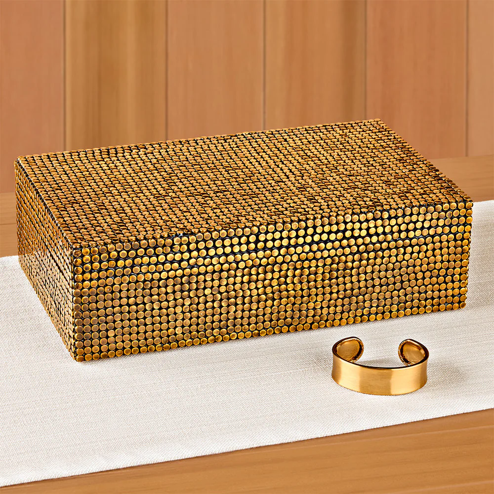 Global Views Lames Brass-Studded Box - Image 4