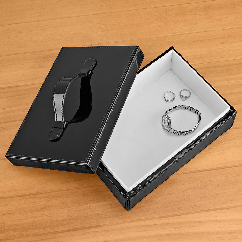 Global Views Noir Patent Leather Box - Image 2