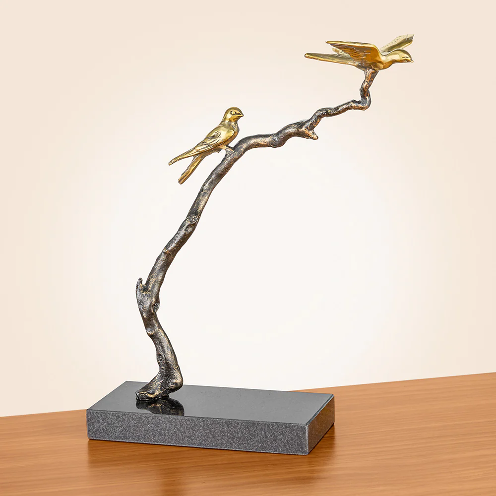 Global Views Perched Sparrows Sculpture - Image 3