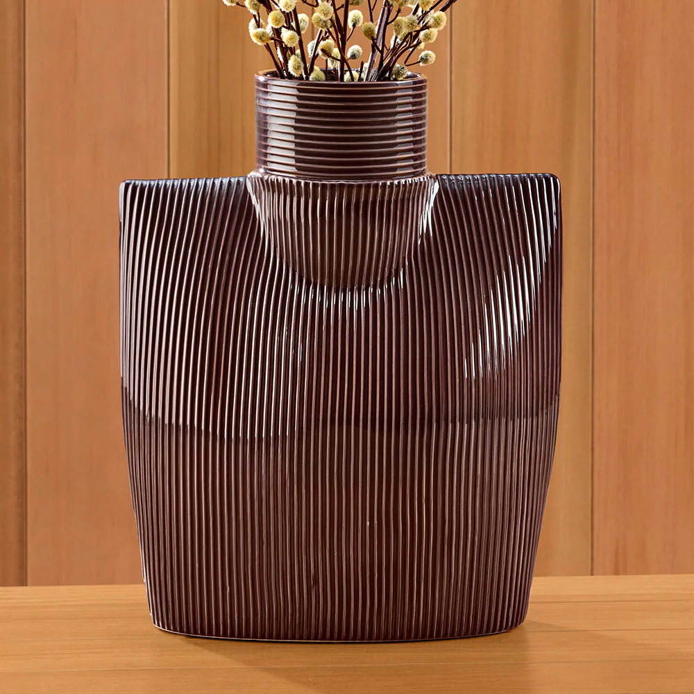 Global Views Ribbed Collar Vase