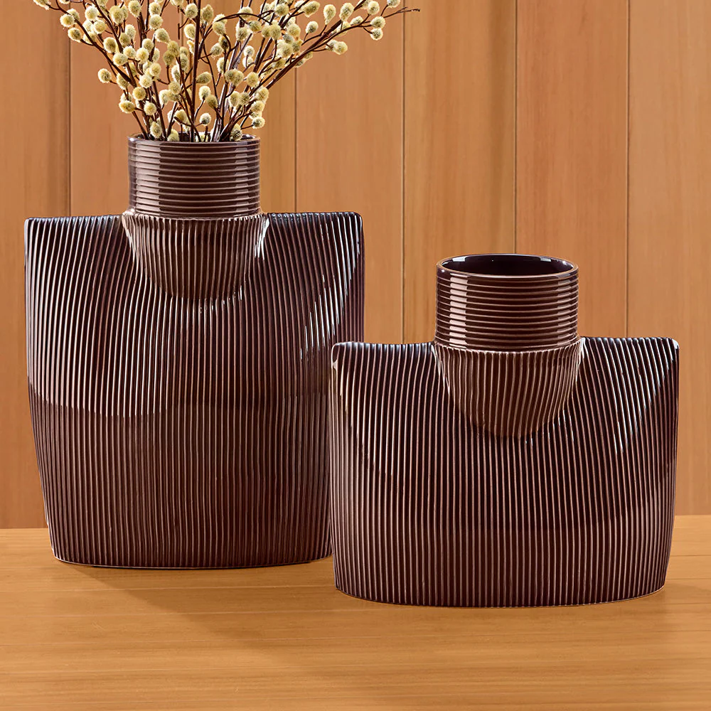 Global Views Ribbed Collar Vase - Image 3