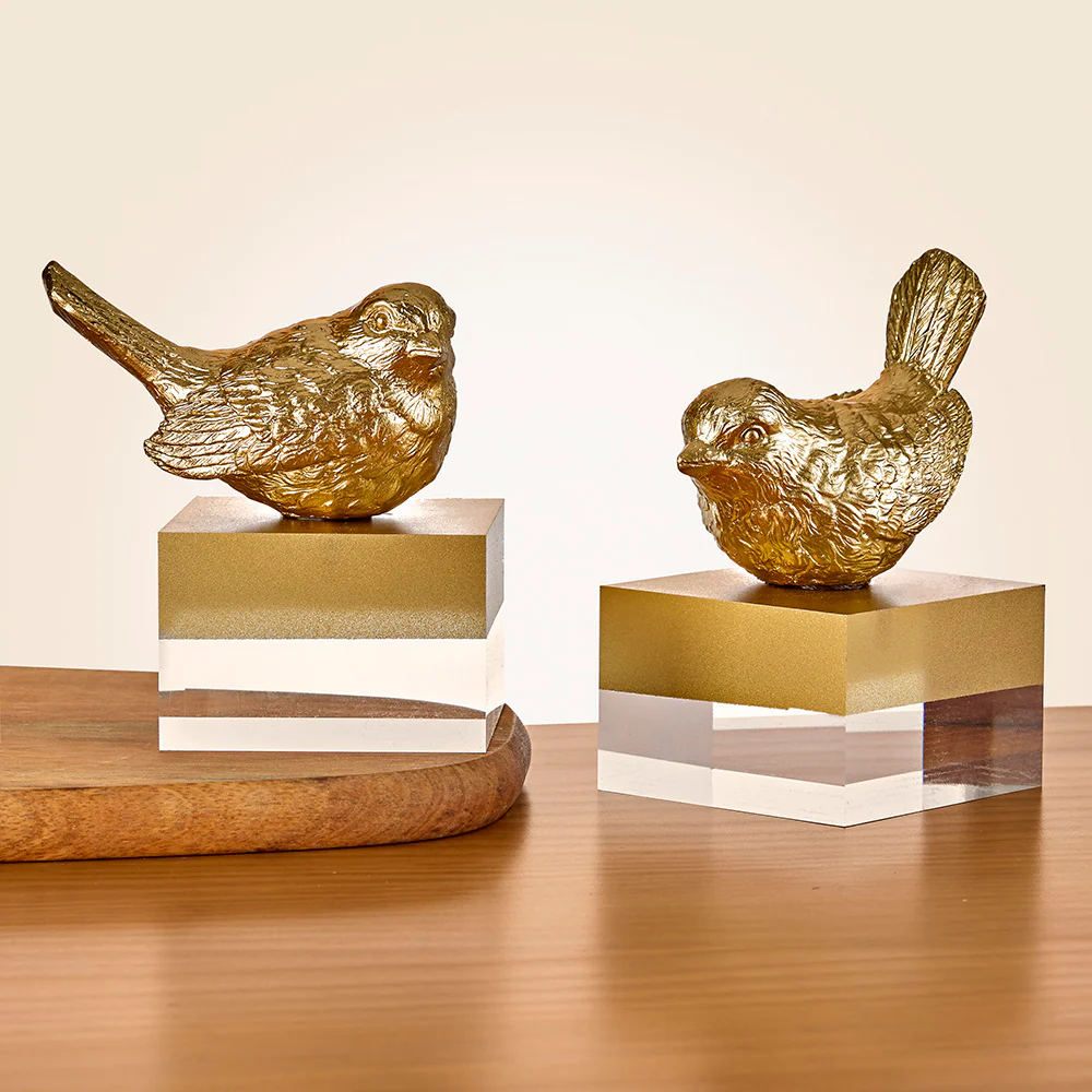 Gold Bird Figurine on Pedestal - Image 2