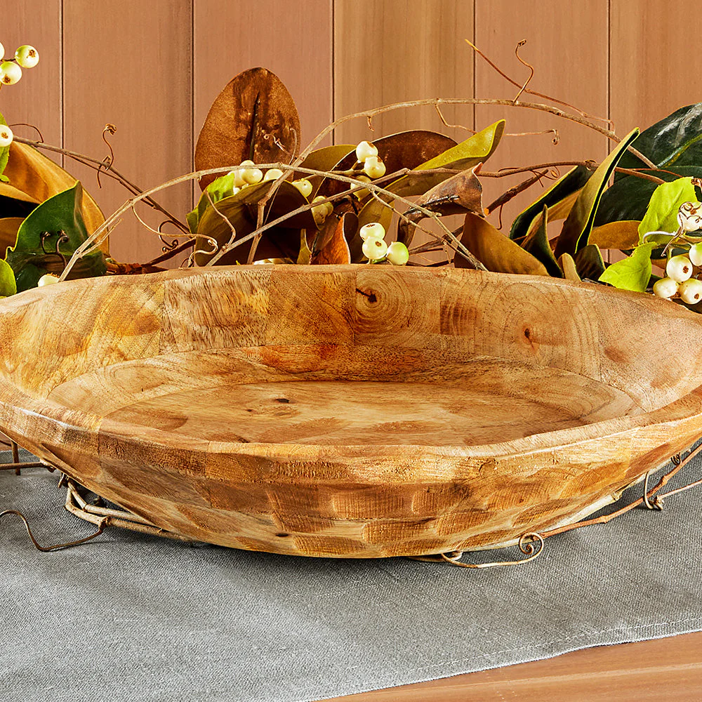 Hand-Carved Mango Wood Dough Bowl - Image 3