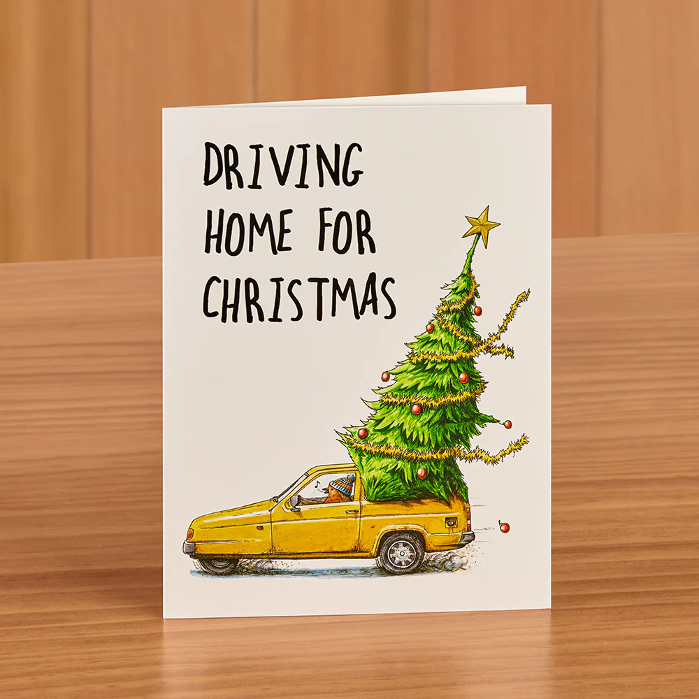 Hester & Cook Christmas Card, "Driving Home" Birdie