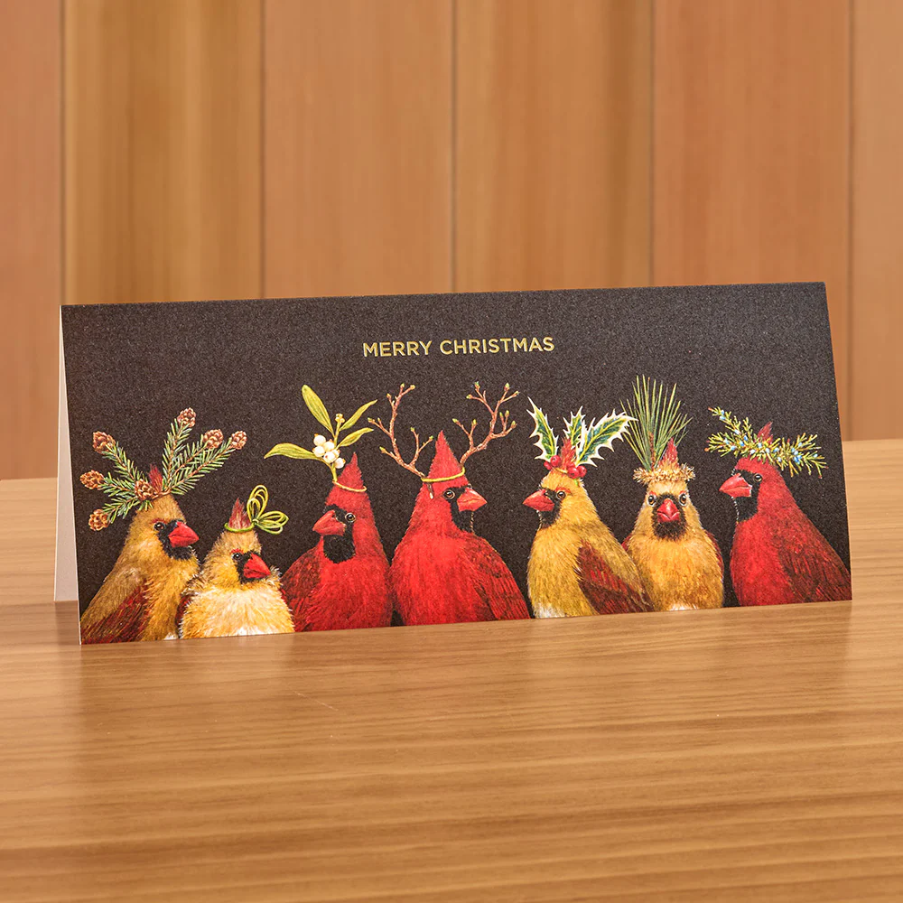 Hester & Cook Christmas Card Set, Fancy Christmas Cardinals