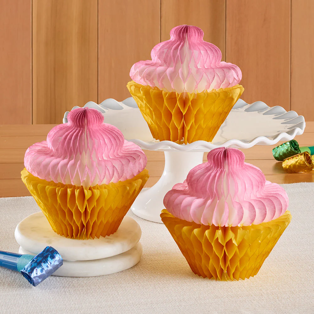 Hester & Cook Honeycomb Paper Party Decorations, Cupcakes