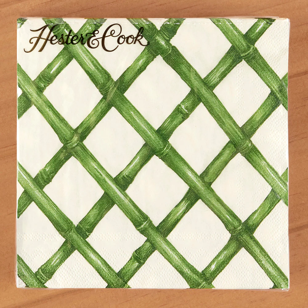 Hester & Cook Paper Napkins, Bamboo Lattice - Image 3