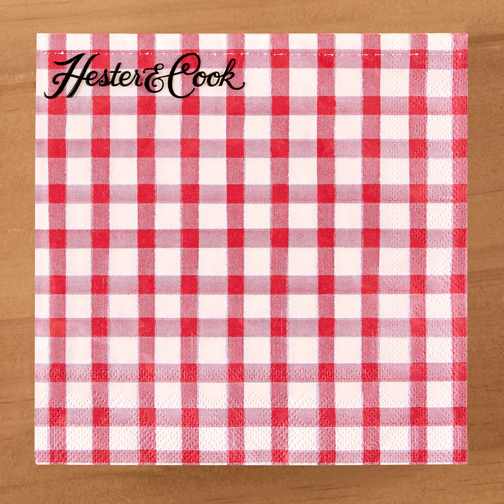 Hester & Cook Paper Napkins, Painted Check - Image 2