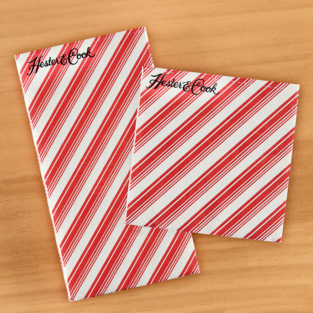 Hester & Cook Paper Napkins, Peppermint Stripe