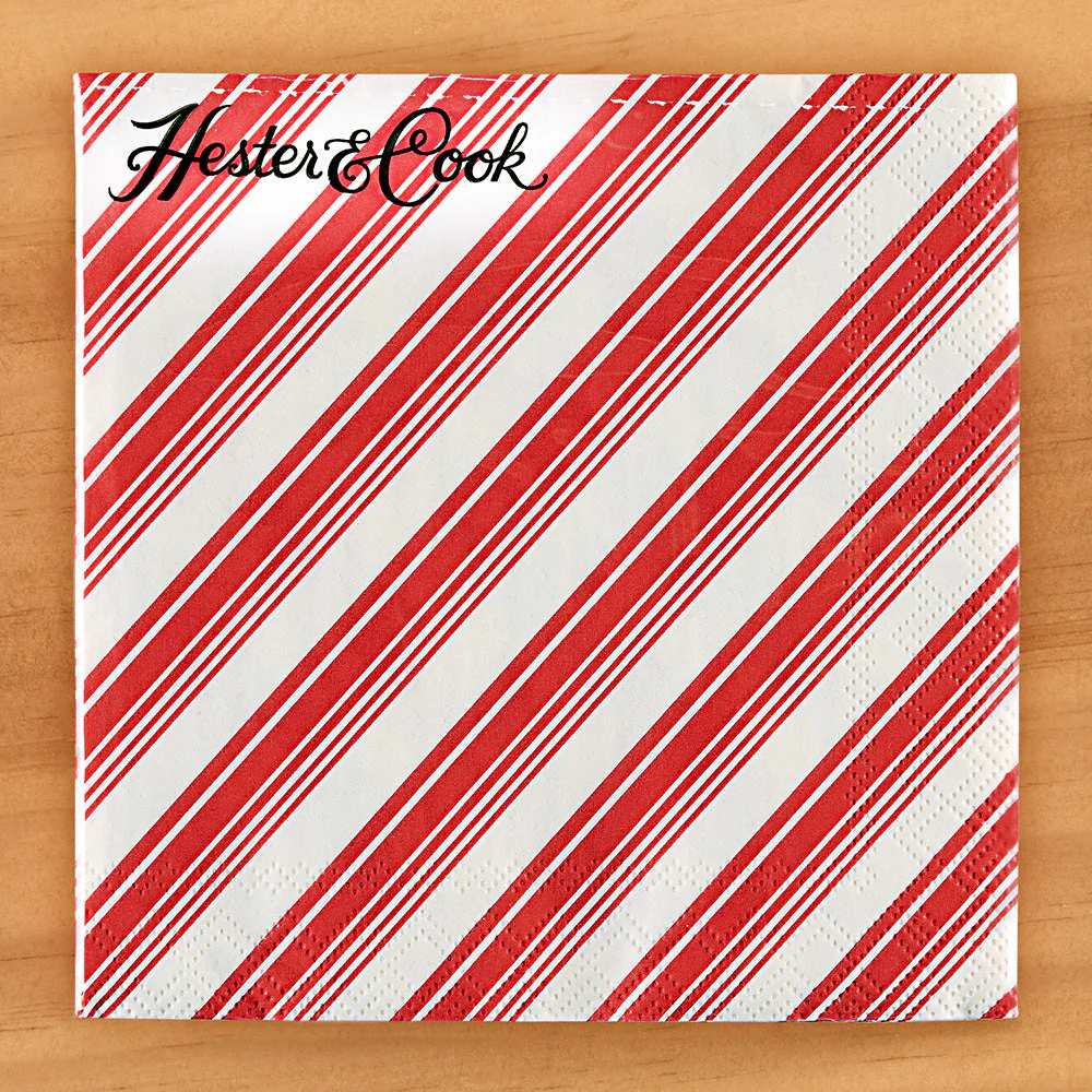 Hester & Cook Paper Napkins, Peppermint Stripe - Image 2