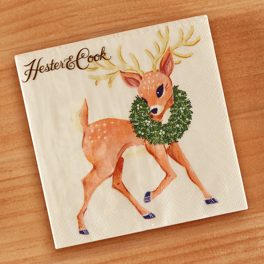 Hester & Cook Paper Napkins, Reindeer - Image 2