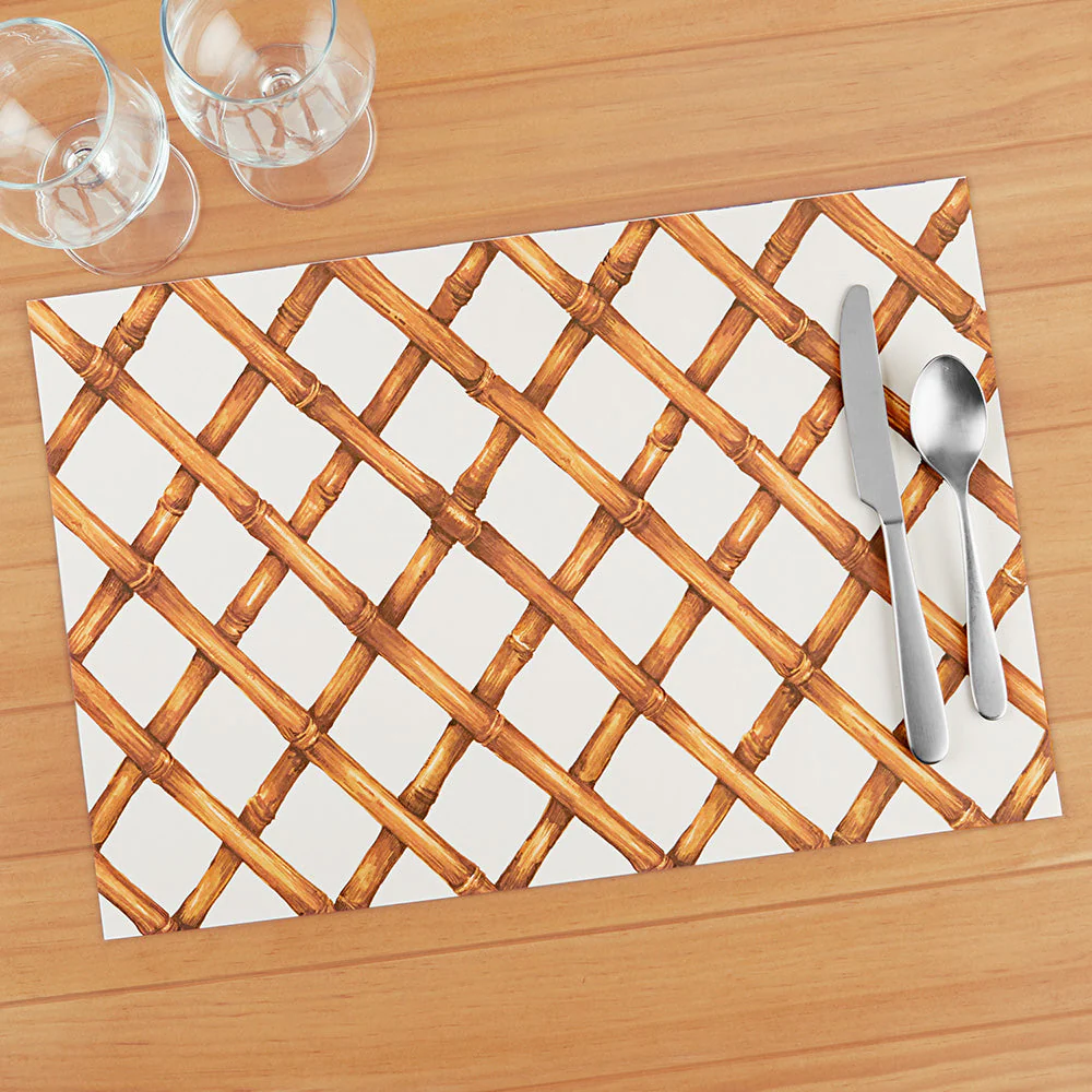 Hester & Cook Paper Placemats, Bamboo Lattice - Image 2