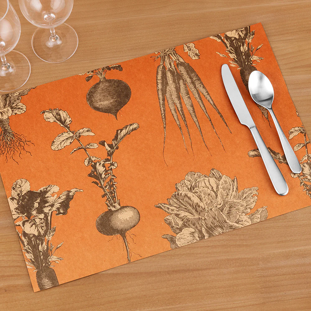 Hester & Cook Paper Placemats, Harvest Vegetables