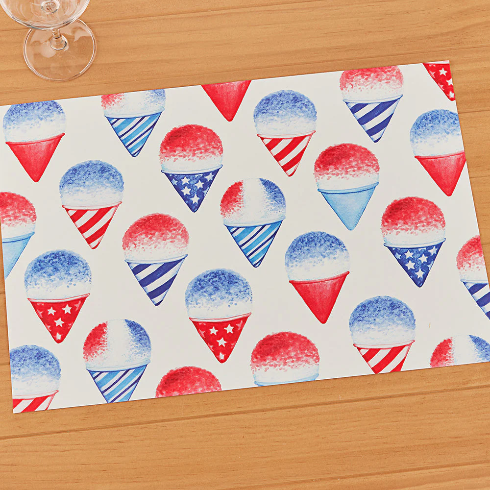 Hester & Cook Paper Placemats, Snow Cone
