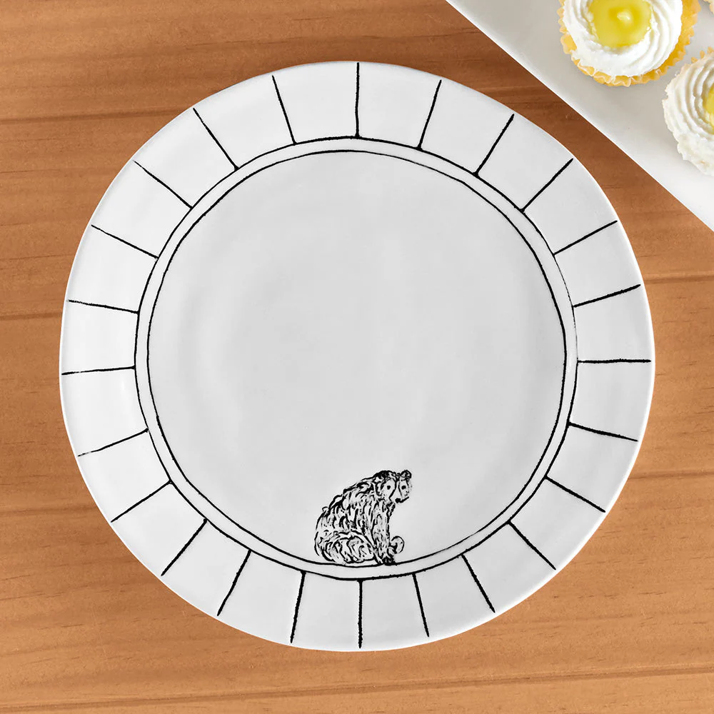 Hope + Mary Porcelain Woodland Animal Salad / Dessert Plate, Bear - Image 2