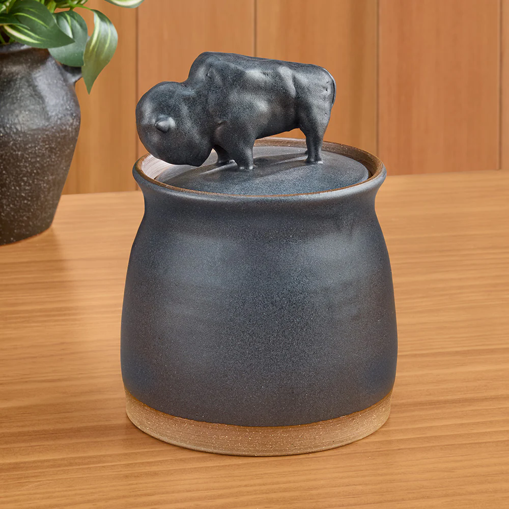 Horn Hill Pottery Bison Lidded Storage Canister