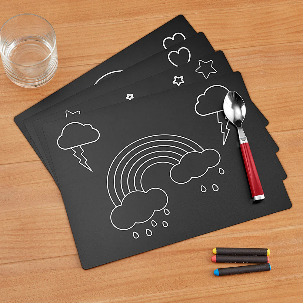 Imagination Starters Travel Chalkboard Coloring Placemats, Pack of 4