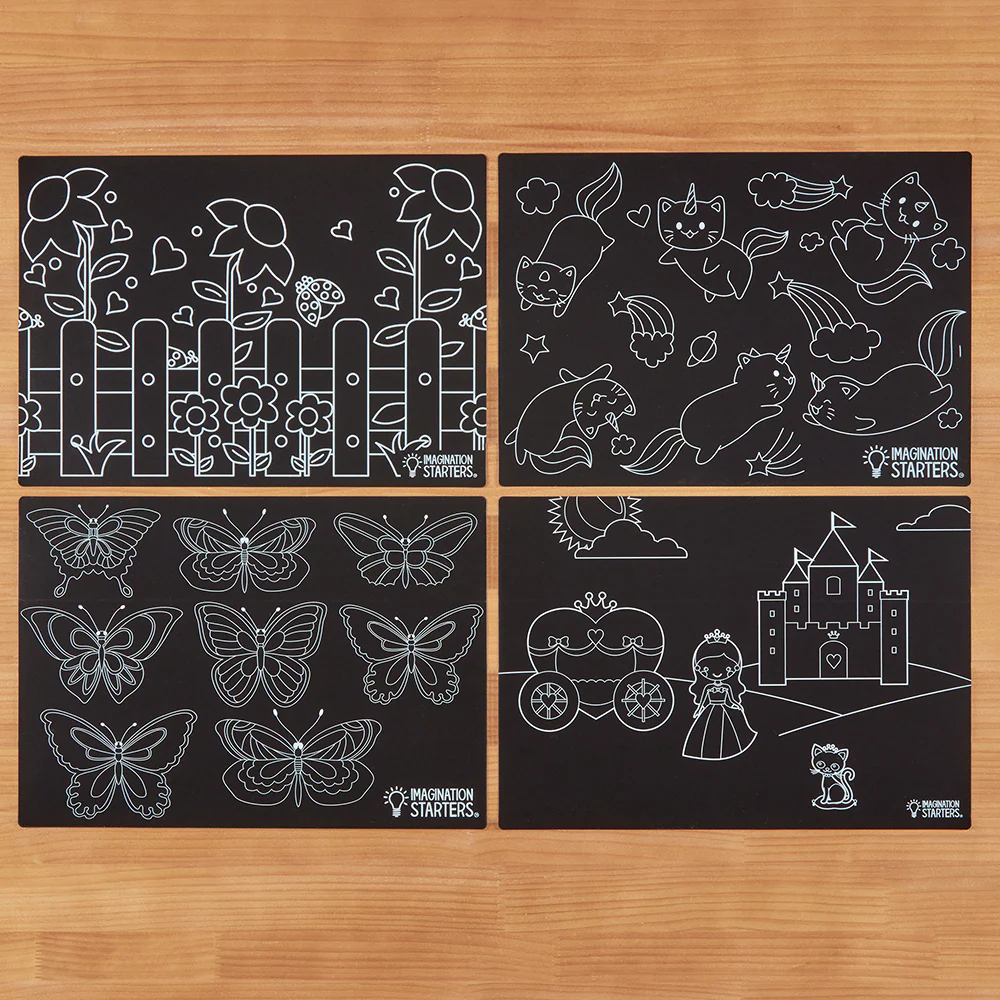 Imagination Starters Travel Chalkboard Coloring Placemats, Pack of 4 - Image 5