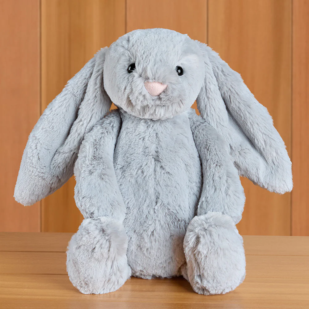 Jellycat Bashful Bunny Stuffed Animal Plush Toy, Silver