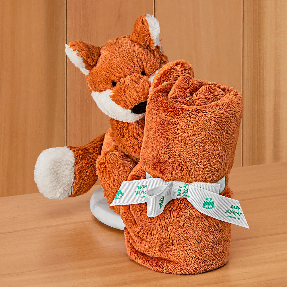 Jellycat Stuffed Animal Plush Soother Baby Blanket, Bashful Fox Cub - Image 2