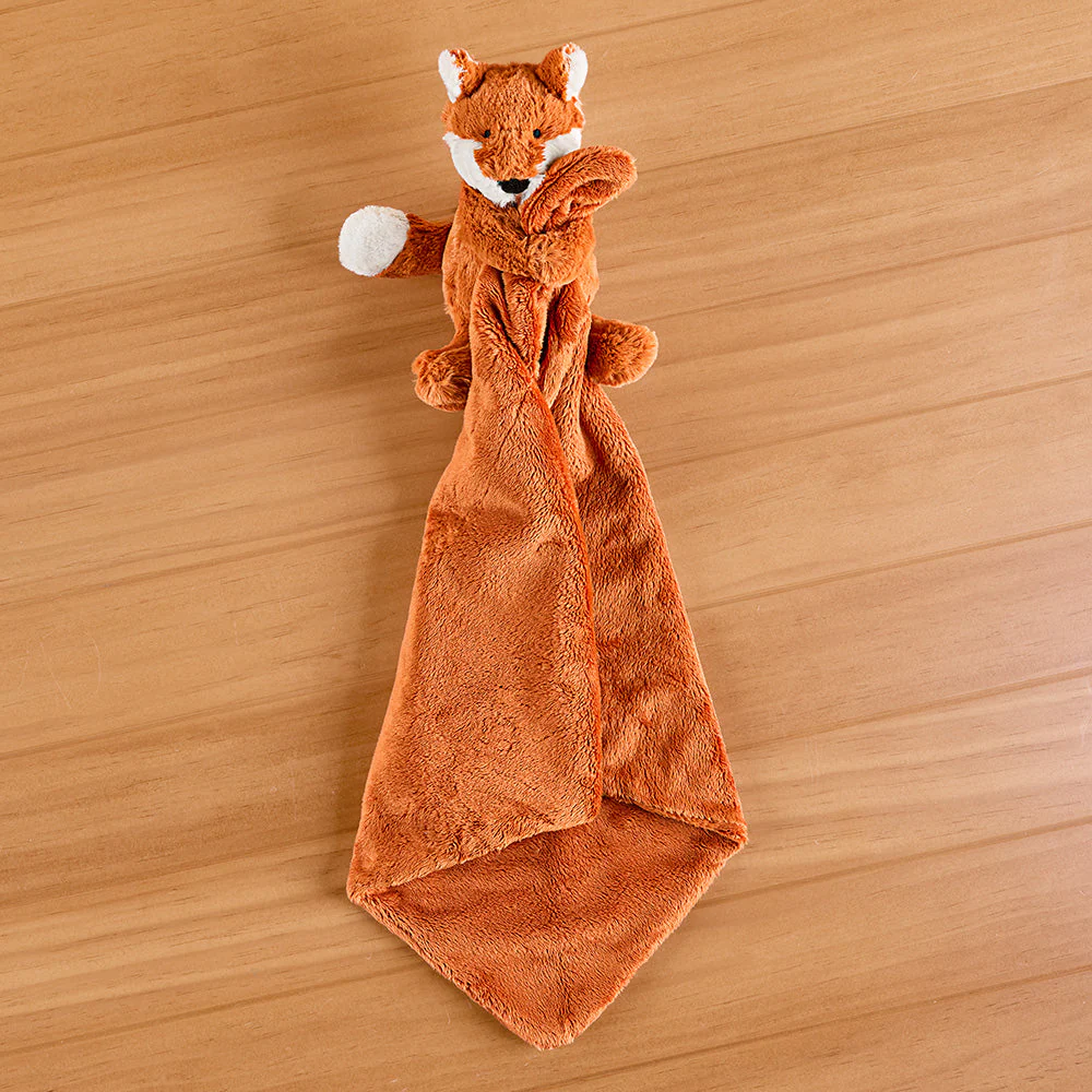 Jellycat Stuffed Animal Plush Soother Baby Blanket, Bashful Fox Cub - Image 3