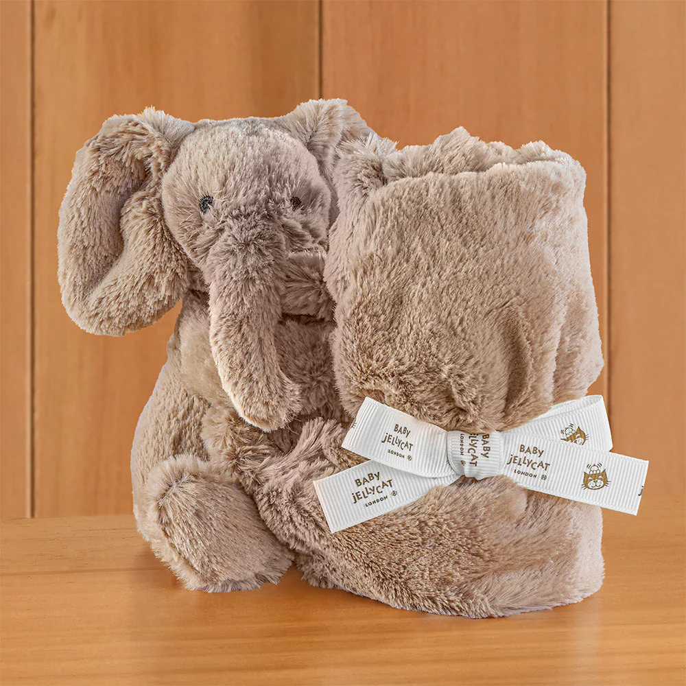Jellycat Stuffed Animal Plush Soother Baby Blanket, Smudge Elephant - Image 2