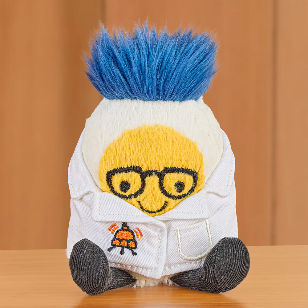 Jellycat Stuffed Animal Plush Toy, Amuseables Boiled Egg in Scientist Outfit